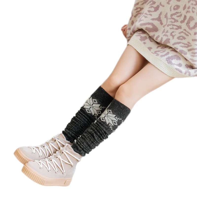 

Autumn And Winter Kneecap Leg Protection Wool Warm Kneecap Female Long Tube Thickened Elastic Pile Stockings Twist Leg Warmers