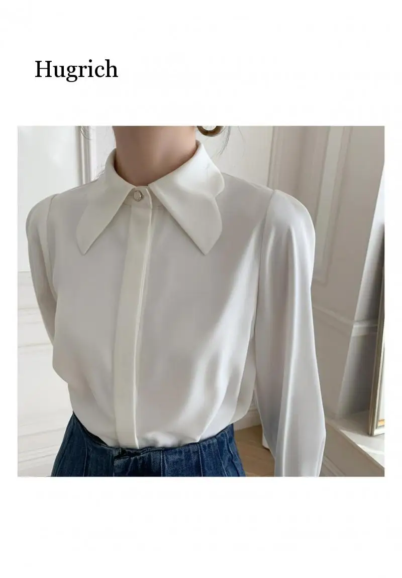 

New Women's 2021 Spring Summer Girlish Shirt Butterfly Collar Sweet and Simple Elegant Design Commuter Shirt