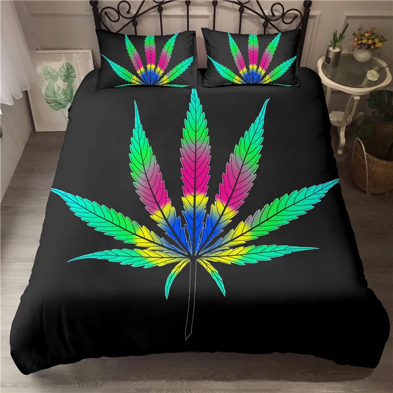 Пододеяльник с 3d принтом в виде кленовых листьев наволочка двойная королевская