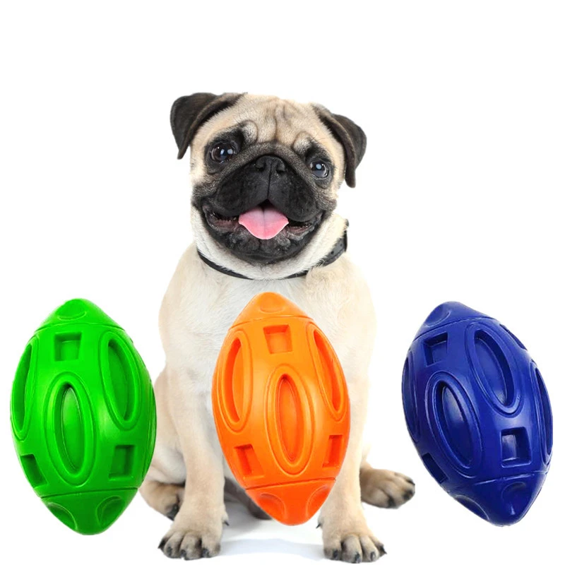 

1 Pcs Rugby Squeaky Pet Dog Ball Toys for Small Dogs Rubber Chew Puppy Toy Dog Stuff Dogs Toys Pets Supplies