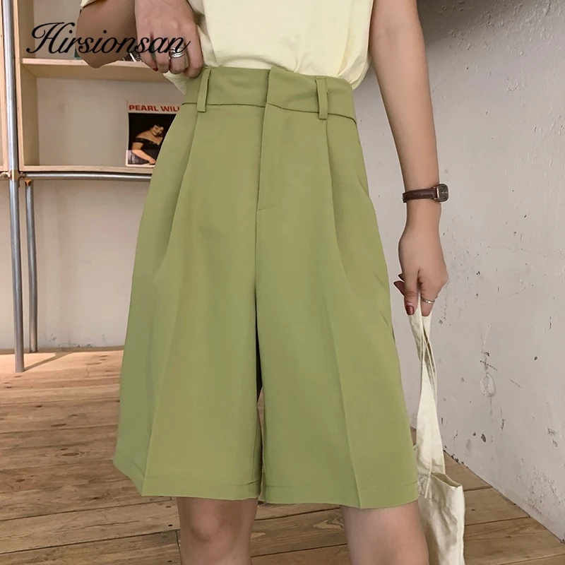 

Hirsionsan Fashion High Waist Women Shorts Summer Nes Casual Sashes Belted Soft Pants Loose Shorts with Pockets for Girls