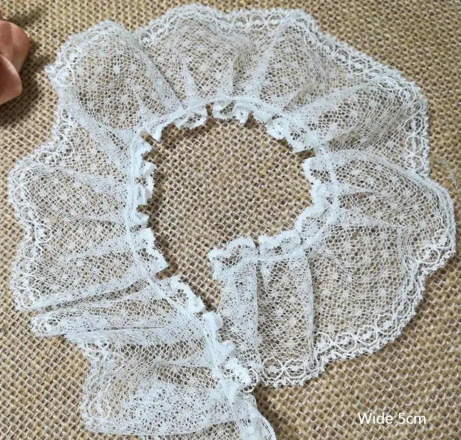 Кружево 1 ярд Высококачественная кружевная ткань в горошек 5 см белое Черное