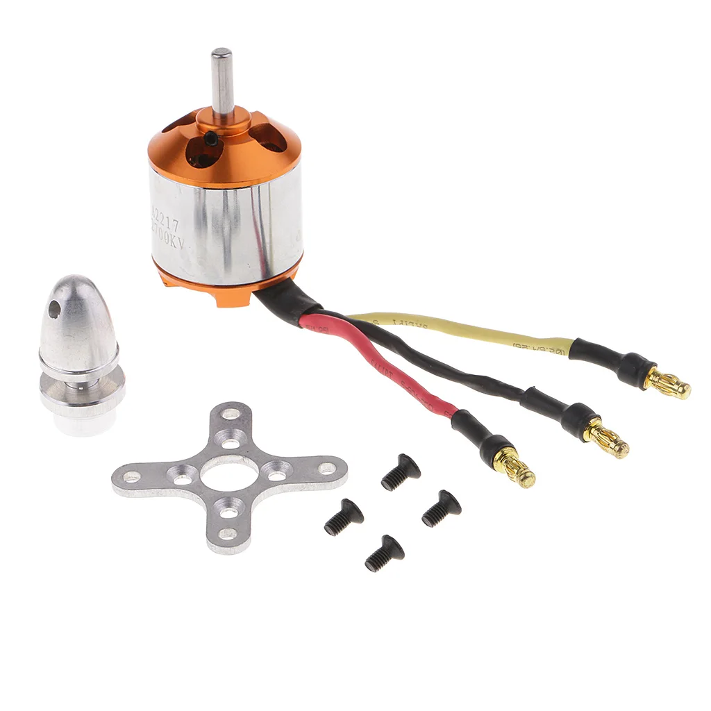 Бесщеточный двигатель A2217 2700KV + металлическое Крепление/пропеллеры с зажимом для
