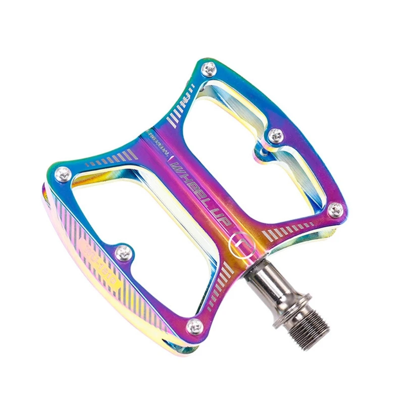 

Wheel Up Non-slip Aluminum Alloy Pedal Road Bike Pedal Colorful Bicycle Pedal Bearing Palin Bearing Riding X5QF