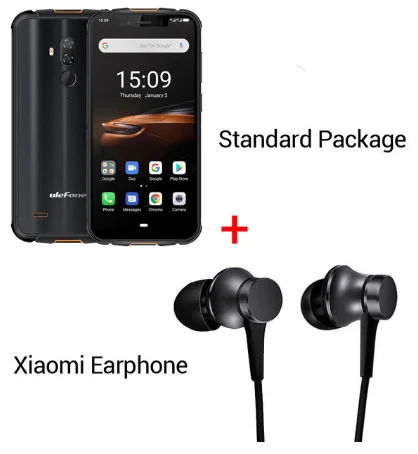 Ulefone Armor 5S 5,85 ''водонепроницаемый IP68 NFC прочный MT6763 Otca-core Android 9,0 4 Гб+ 64 Гб Беспроводная зарядка 4G LTE мобильный телефон - Color: Black N Earphone
