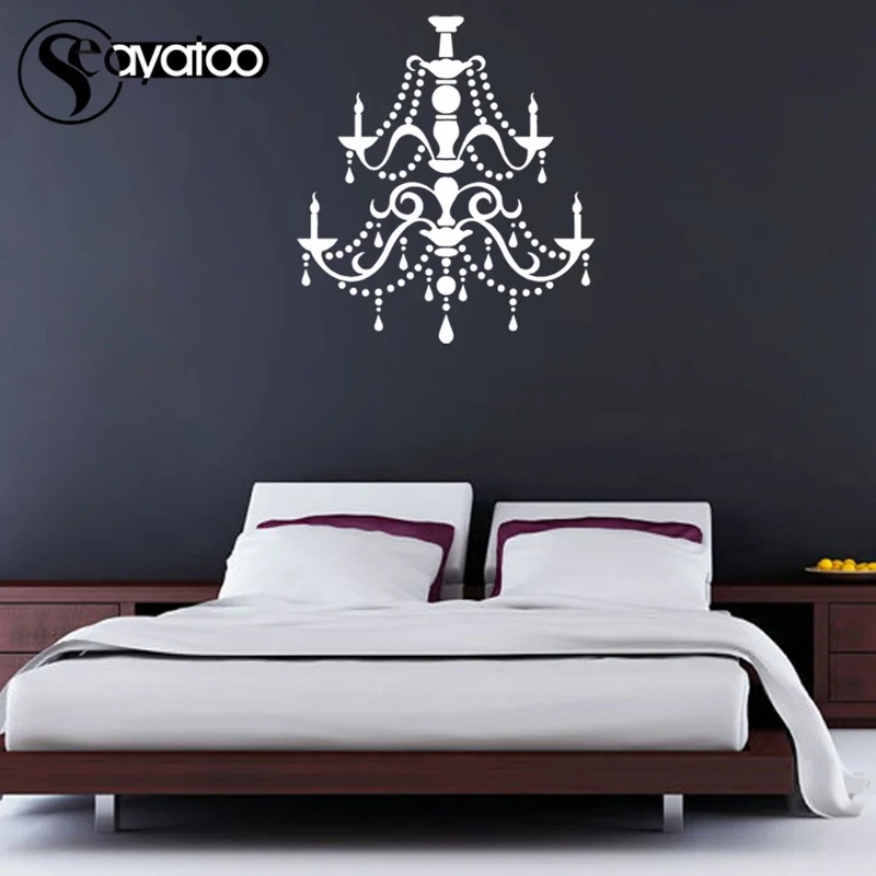 Винтажная потолочная лампа люстра Виниловая наклейка на стену светильник в виде