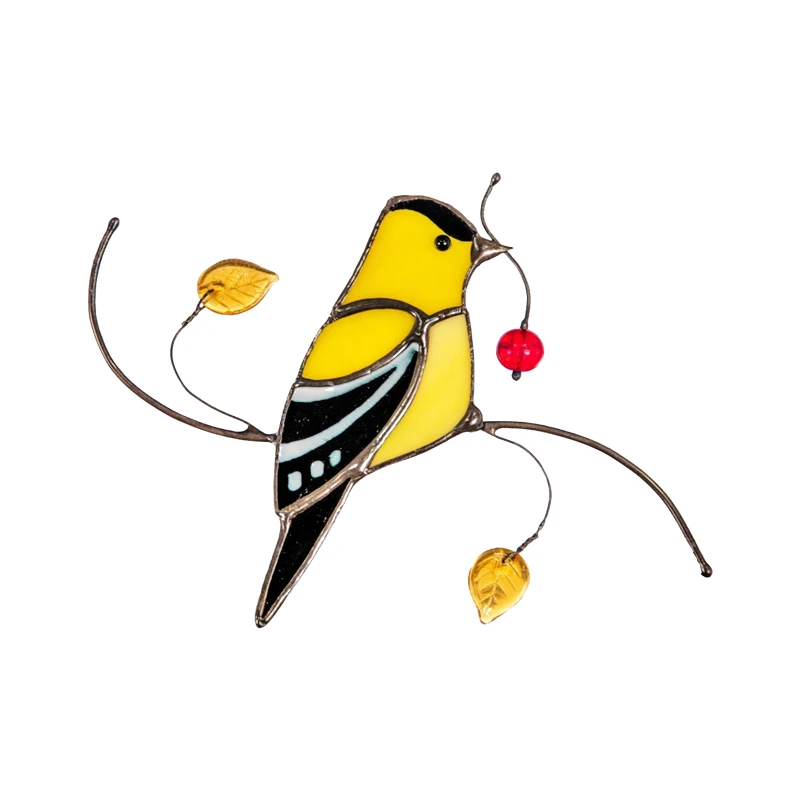 Window Hanging Small Bird Ornament Stained Glass Home Wall Decoration For Outdoor Garden Memorial Handicrafts Gift Good Luck | Дом и сад