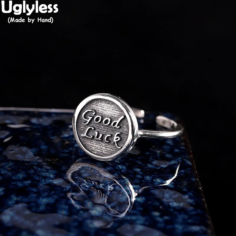 Uglyless унисекс на удачу тайские серебряные кольца для мужчин женщин твердые 925