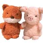 Пушистые волосы чучела Мультфильм Животные коротко стриженый Лисий розового цвета с рисунком Собака, для разделывания свиньи, утки курица игрушки милый ребенок игрушка Hug плюшки одеяло с рукавами Плюшевые игрушки куклы игрушки для детей