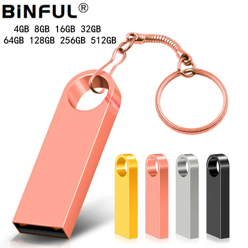 

BiNFUL Pen Drive Waterproof Metal Usb Flash Drive Flash Disk Cle Usb Stick 4/8/16/32/64/128/256/512gb Pendrive Flash Memory Card