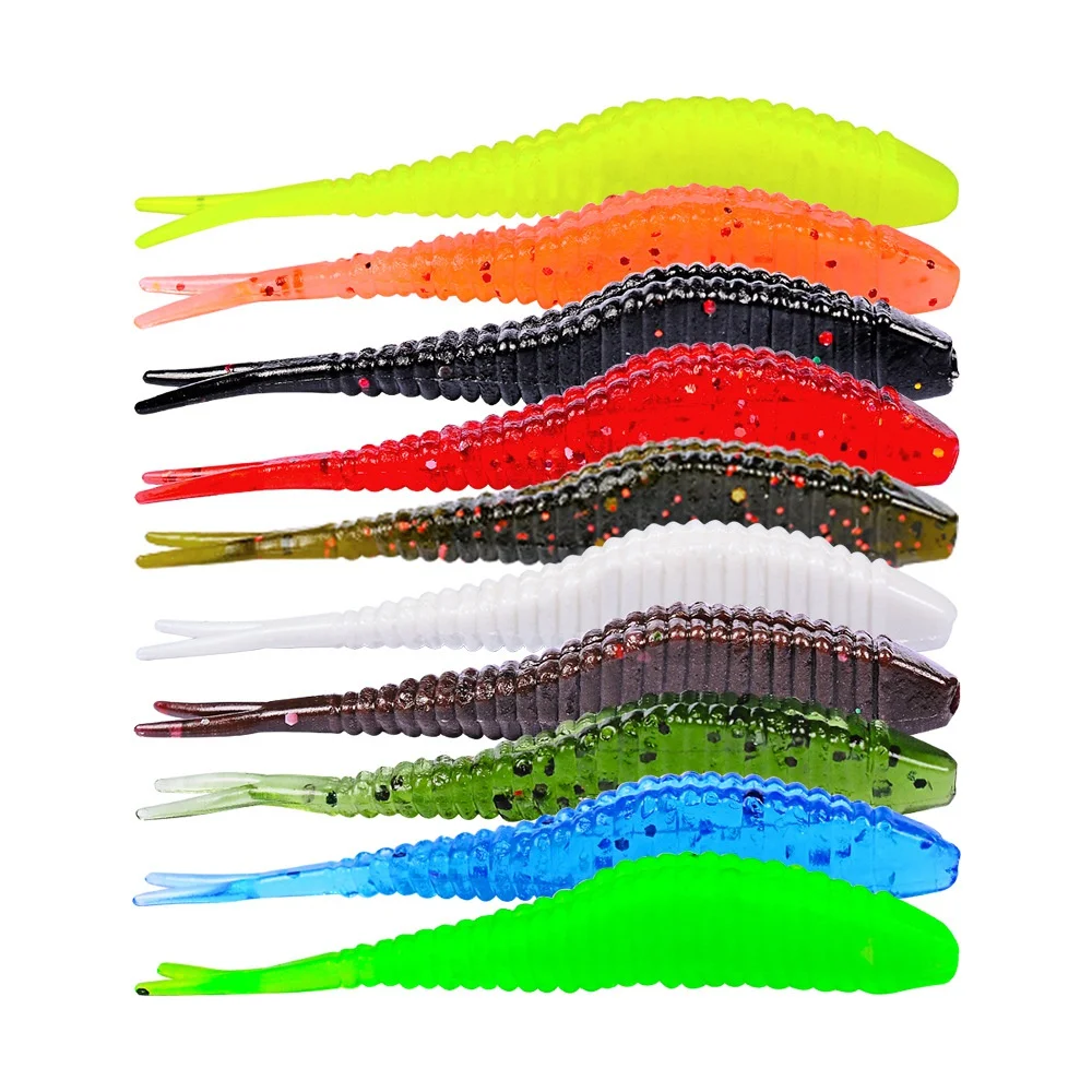 

Outdoor 10PC/Set Super Soft 6CM Road Bait Maggots Soft Bait Tail Soft Bait fish Path Sub-Bait
