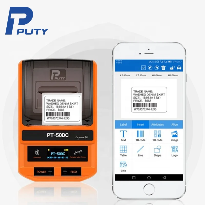 Дешевый термопринтер BT для рулона этикеток и штрих-кодов принтер одежды ценные