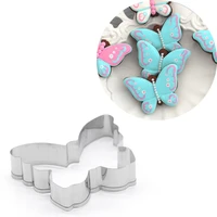 2pcs cookie stainless steel biscuit mold cute butterfly shape fondant cake tool for cookie cutting dessert cutters mold tools