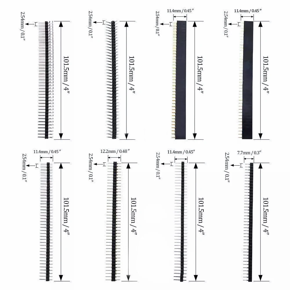 

40pcs 8 specifications 40P pitch 2.54mm pin header female connector set