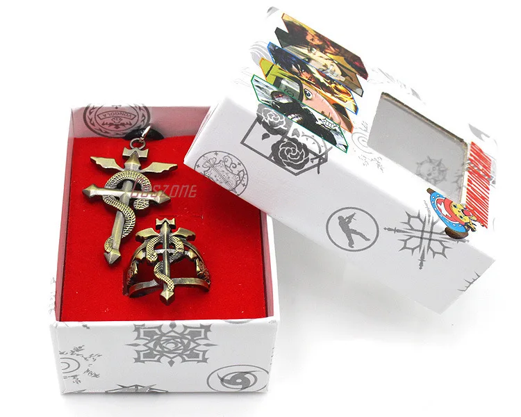 Комплект из колье и кольца в стиле аниме цельнометаллический Алхимик для косплея