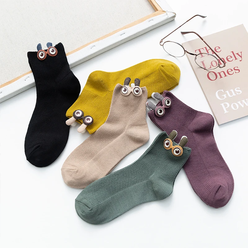 3 пар/упак. носки милые забавные женские кавайные с заячьими ушками хлопковые