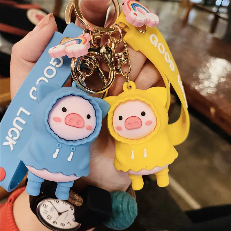 

2021 Lucky Cat Keychains Cartoon Lovely Fortune Cat Car Key Chains Girl Bag Pendant Keyrings Friend Lovers Holiday Gifts