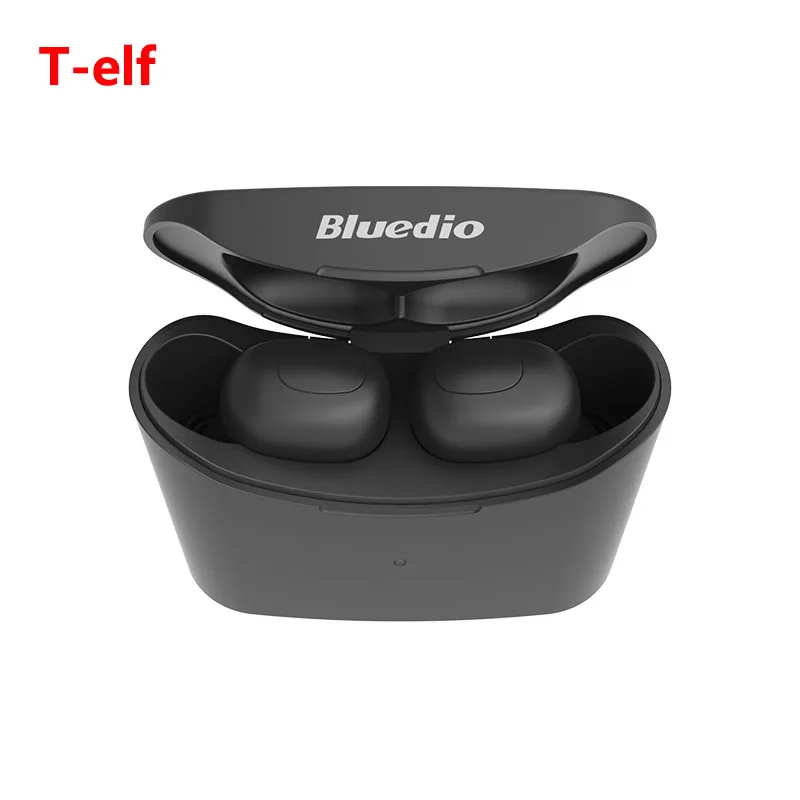 T-elf black Bluedio T-elf наушники TWS Bluetooth наушники 5,0 Спортивные Беспроводные наушники оригинальные с зарядной коробкой для музыки и сотовых телефонов - Цвет: T-elf black