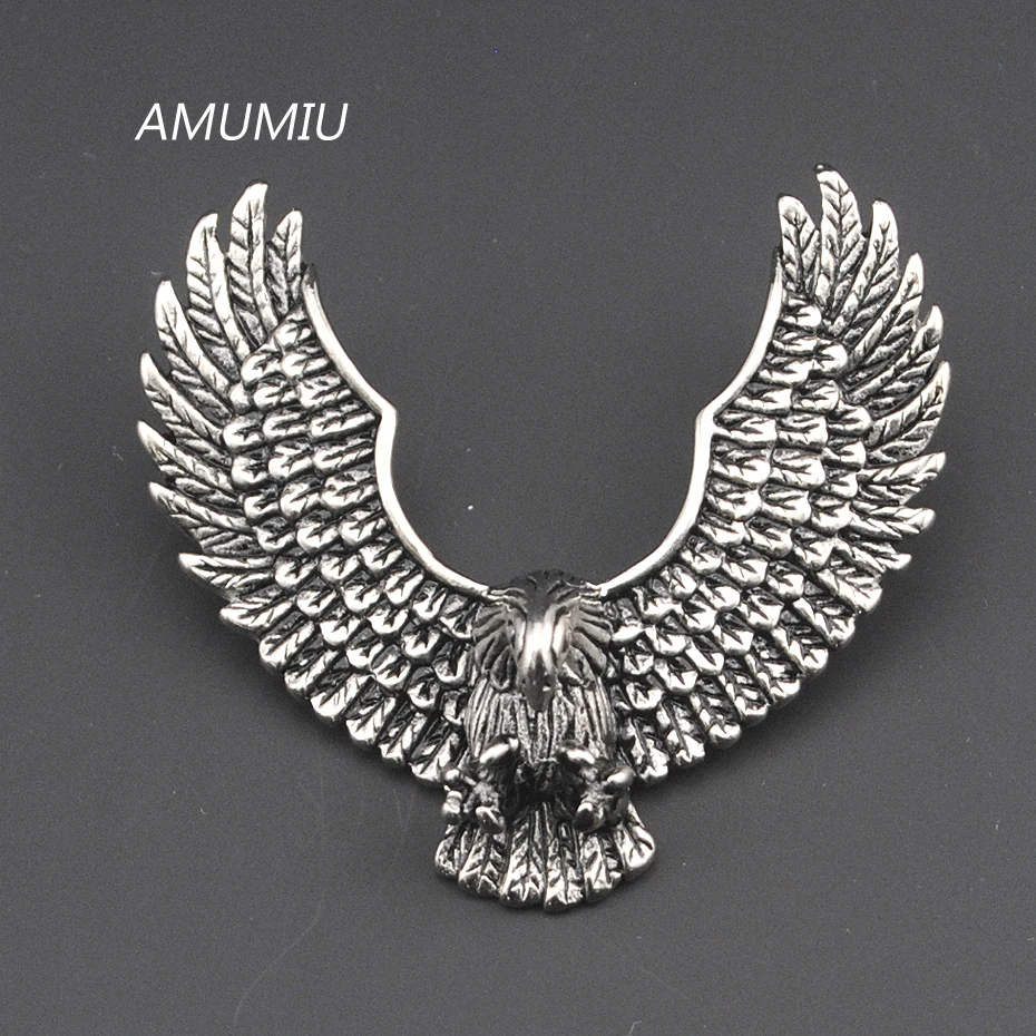 AMUMIU 316L ожерелье из нержавеющей стали с орлом байкерские ювелирные изделия
