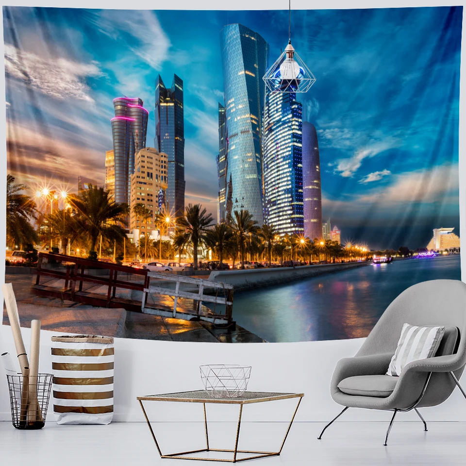 Психоделический пейзаж богемный гобелен мандала искусство домашний декор