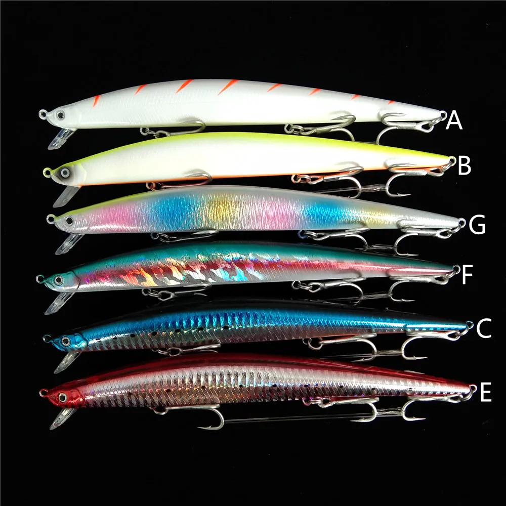 

Swolfy 6PCS 17.5CM 31G SUSPENDING Minnow Set Sea Fishing Lure Saltwater Winter Bait Wobbler Jerkbait
