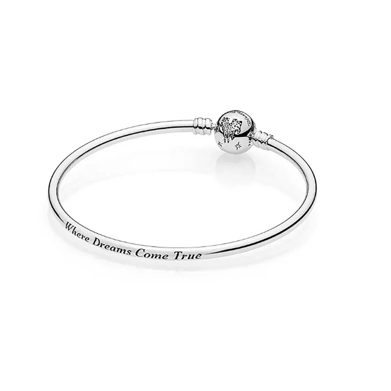 Серебряные бусины 925 пробы Disni браслет с изображением замка Fit Pan Charms Clips Циркон Clear