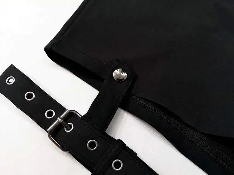 Панковский Дизайн Женские готические боковая молния черные шорты со съемным