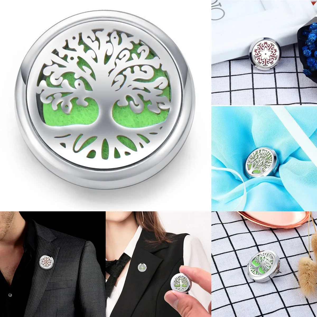 

Aromatherapy Jewelry for Women Men Kid Gift Cufflink Brooch Essential Oil Diffuser Clip for Boobs Aroma Locket Magnetic Buckle