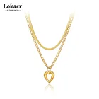 Женское Ожерелье-чокер Lokaer, из нержавеющей стали, в форме сердца, в готическом стиле, N21157, кулон на пляж
