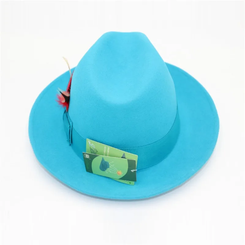 Мужская модная фетровая Шерстяная кепка голубого цвета в стиле джаз