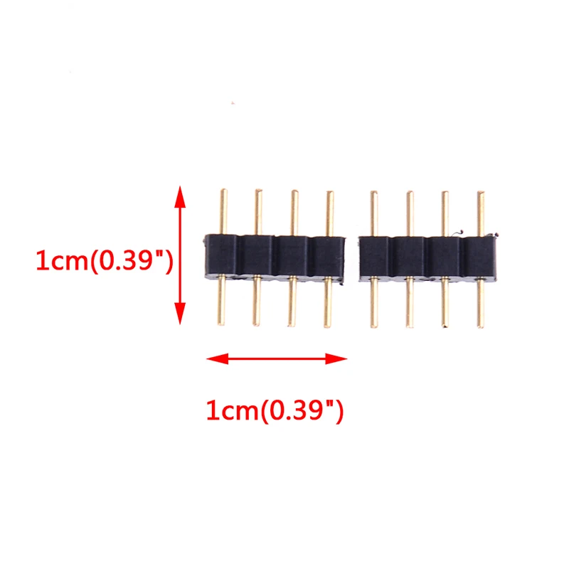 

10PCS 4 Pin 10mm LED Splitter Cable LED Strip Connector for 5050 RGB LED Light Strips Female to Male LED Connectors 1cmx0.2cm