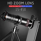 Монокулярный телескоп для телефона HD 15X-45X, телескоп с увеличением Starscope, походный объектив с зажимом, штатив с большим расстоянием для объектива мобильного телефона