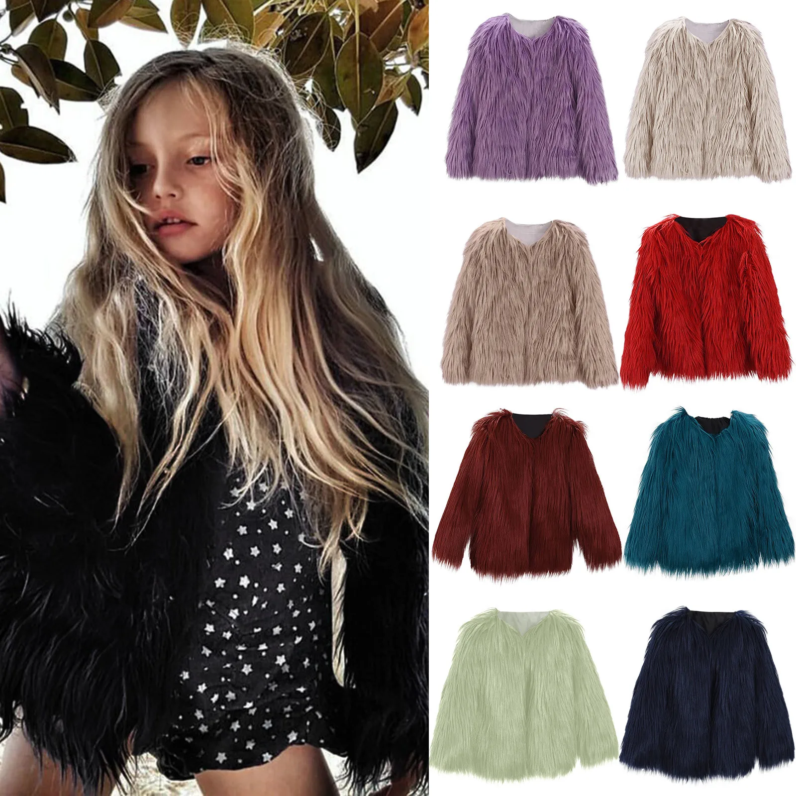 Winter Chidren Solid Fleece Coat Toddler Baby Girls Windproof Thicken Warm Outwear Fille 1-8Years | Детская одежда и обувь