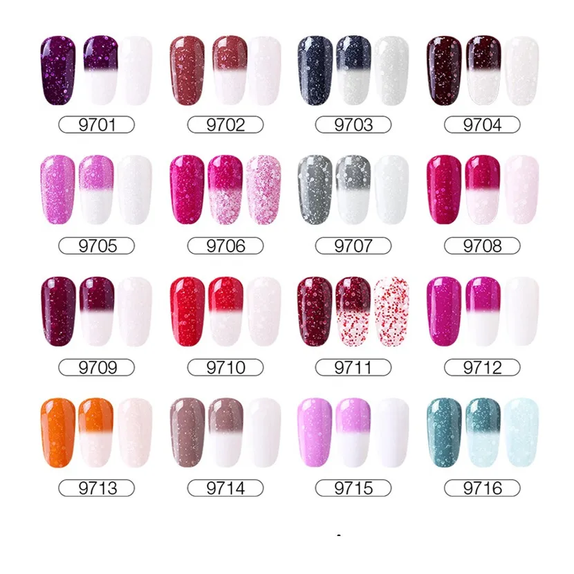 HNM 6 шт. в комплекте 10 мл Снежинка изменение температуры УФ гель лак для ногтей