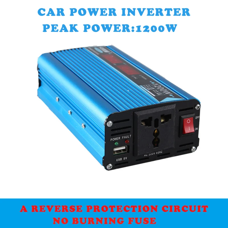 12VDC to 110VAC inverter for Car Power converter 600 Watt car power with USB charger battery clips tablet Laptop | Обустройство дома