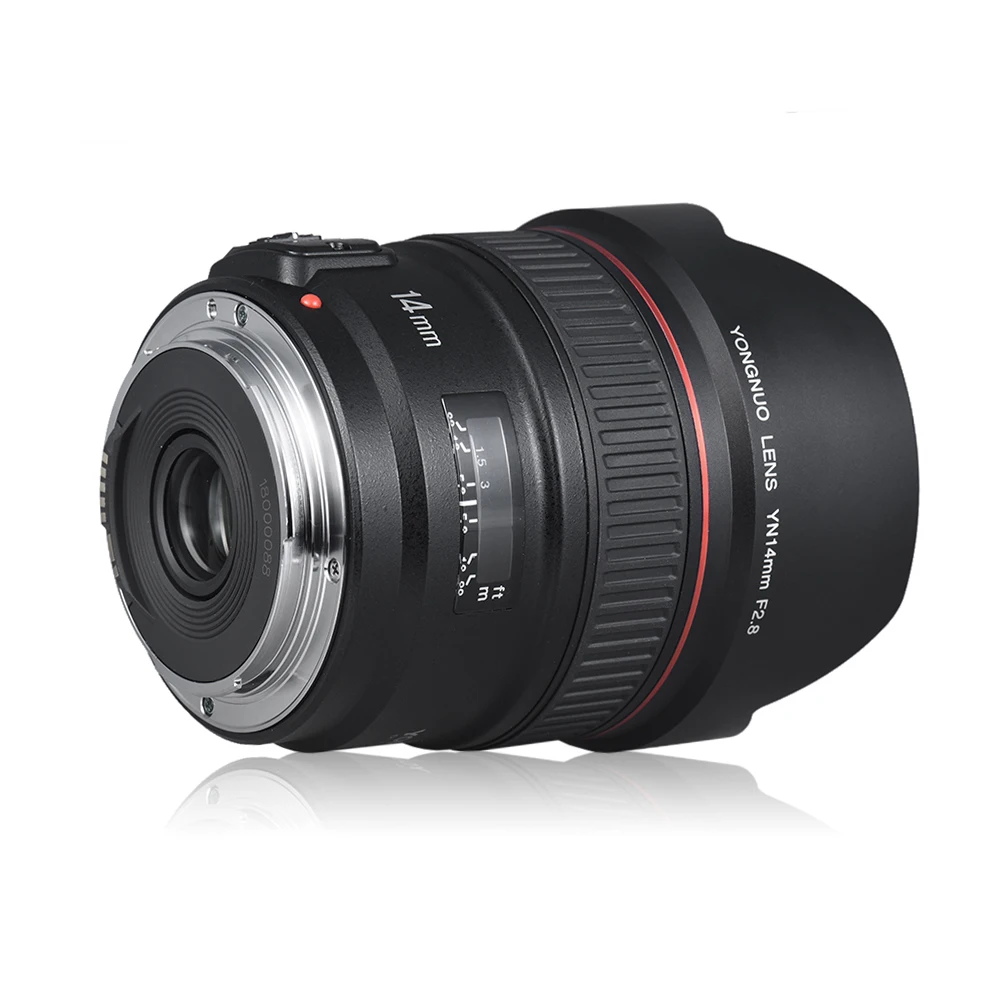 YONGNUO YN14mm F2.8 Ultra-wide Angle Prime Lens Auto/ Manual Focus 114° Diagonal Angle for Canon DSLR Camera