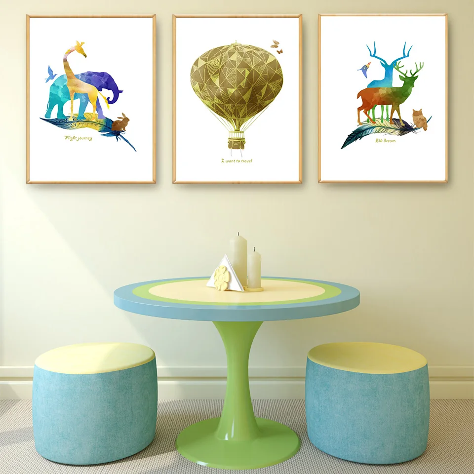 Олень с обнаженной женщины настенный Арт холст живопись скандинавские плакаты