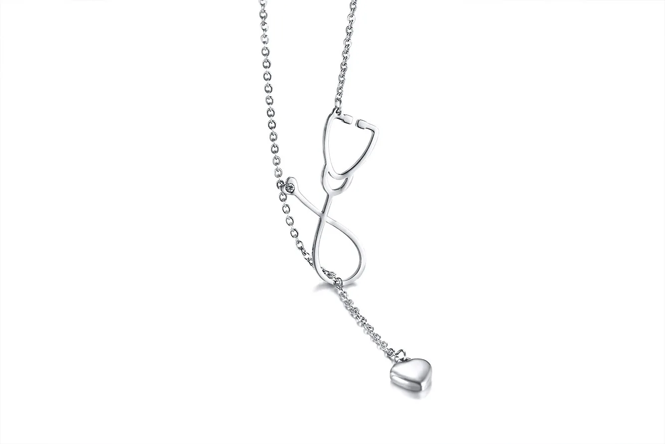 

QWC PRD1 stainless steel necklace hot sell popular single women man 41mm cute heart shape gold color lover gift women jewelry