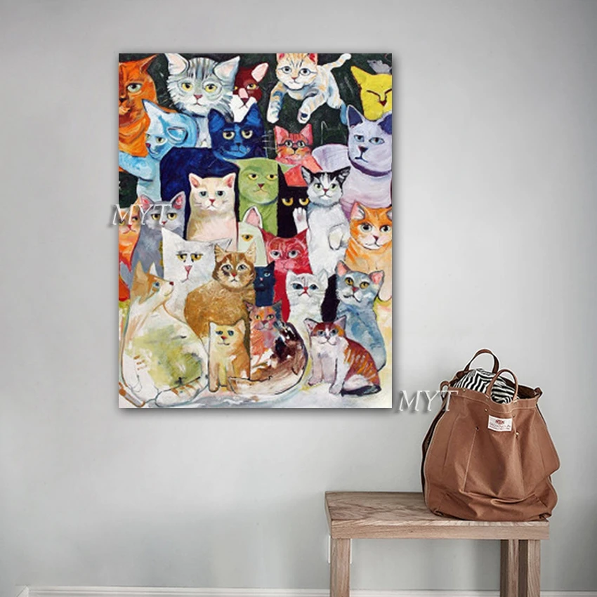Милые домашние кошки картина маслом настенные картины 100% ручная роспись холст