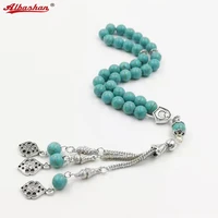 tasbih blue turquois stone turkish jewelry free shipping misbaha muslim bracelet arabic fashion accessoires rosary beads