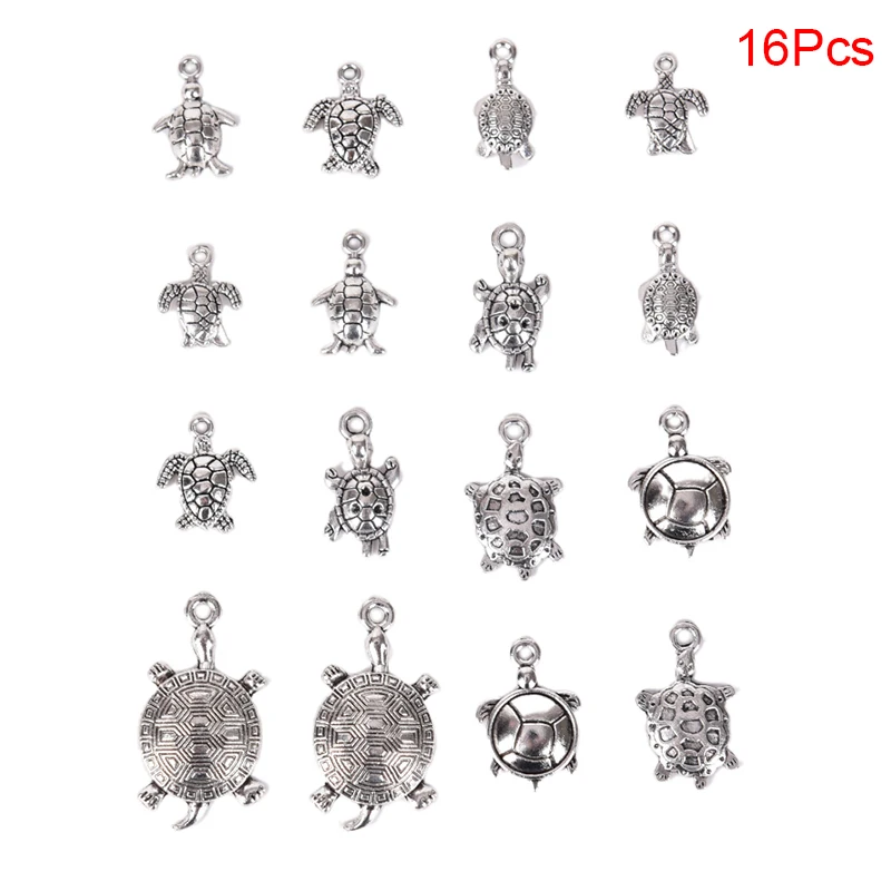 16Pcs/Set Mixed Batch Tibetan Starfish Sea Turtles Tortoise Charm Pendant Jewellery Findings | Украшения и аксессуары