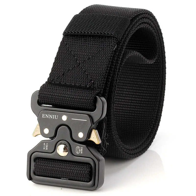 

Belt Men's Multifunctional Army Fan Outdoor Leisure Nylon Canvas Quick Dial Black Wide Outer Pants Belt