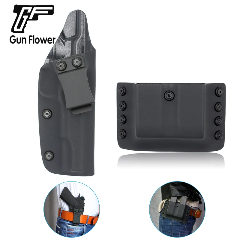 Пистолет и цветок Colt 1911 пистолет внутри пояса кобура Kydex 45 дюймов 9 мм двойной