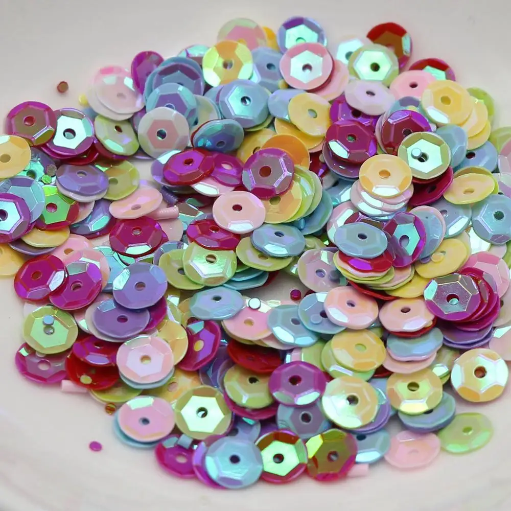 5000 шт./упак. смешанные Цвет AB 6 мм чашки с круглой свободные тесьма пайетками для