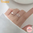 Trustdavis Настоящее Стерлинговое Серебро 925 пробы модные витые сердца Открытые Кольца для женщин Свадебная вечеринка Fine S925 ювелирные изделия подарок DB1317