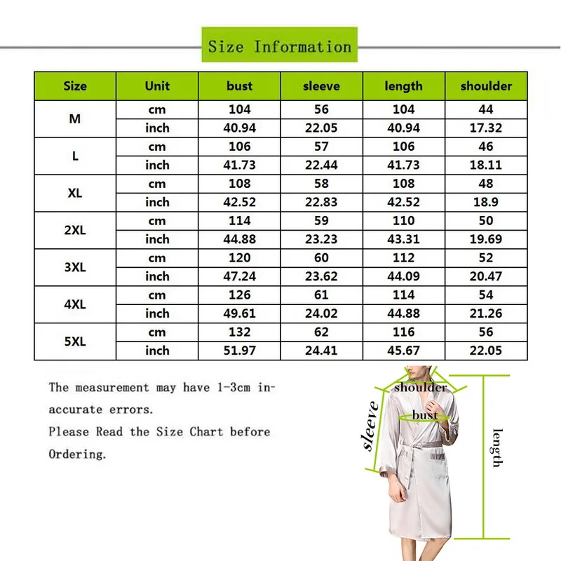 

Men Plus Size 5XL Spring Faux Silk Satin Sleeping Robe Spring Sleepwear Gown Men Summer Bathrobe Homewear Sexy Nightwear Pajamas
