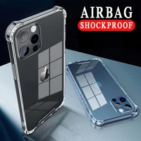 airbag shockproof transparent phone case for iphone 13 12 11 pro max mini x xs xr 7 8 plus se 2 2020 luxury silicone soft cover