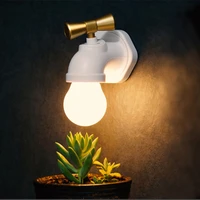 intelligent night light usb charging faucet shape lamp bedroom decoration voice control emitting warm white wall decorative lamp