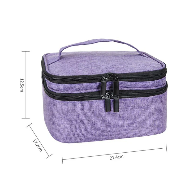 

30/42/44Grids Nail Polish Storage Bag Cosmetic Essential Oil Perfume Handbag Double-Layer Portable Lipstick Organizer Box Holder