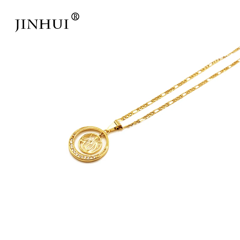 Модные женские ожерелья JINHUI из Саудовской Аравии золотого цвета подвеска для